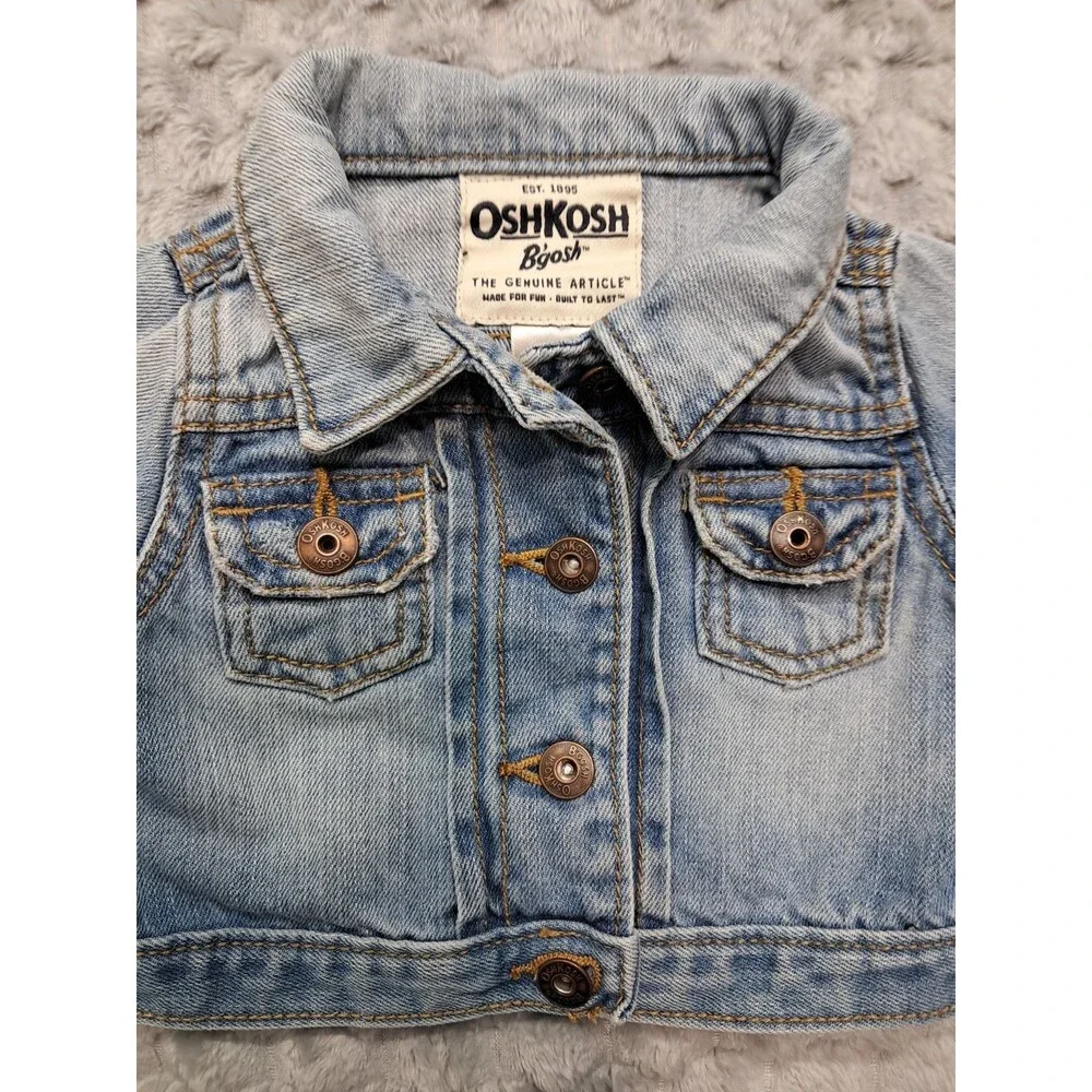 Lot Little Baby Girls OshKosh B'Gosh 9 Months Overalls Dress Shirt Jean Jacket